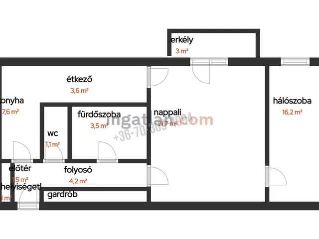 Eladó lakás Vác, Belváros, Damjanich tér 58 nm