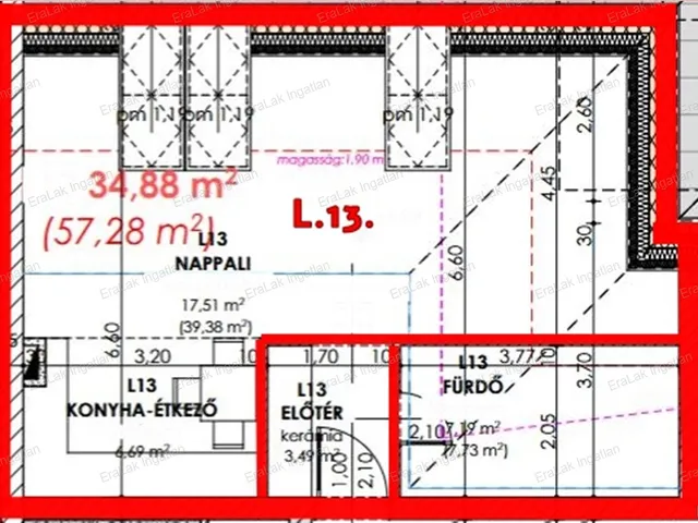 Eladó lakás Győr, Sziget 52 nm