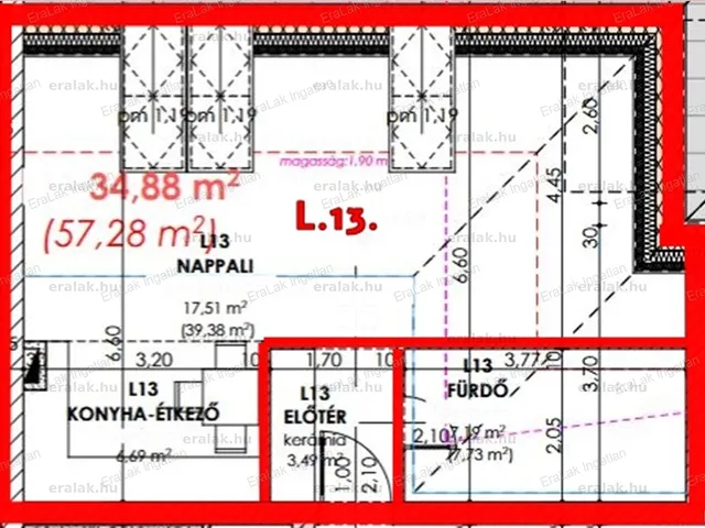 Eladó lakás Győr, Sziget 57 nm