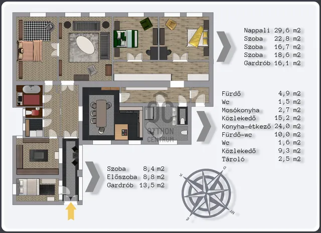 Kiadó lakás Budapest VI. kerület, Diplomatanegyed 206 nm