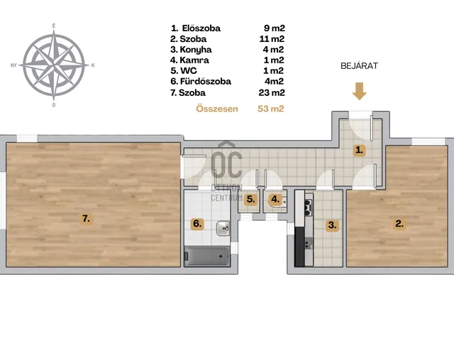 Eladó lakás Budapest XIII. kerület, Újlipótváros 53 nm
