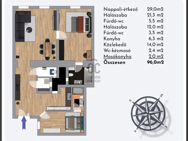 Kiadó lakás Budapest VII. kerület, Belső-Erzsébetváros 96 nm