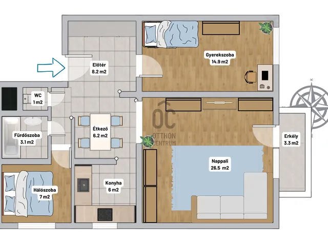 Eladó lakás Budapest III. kerület, Rómaifürdő 73 nm