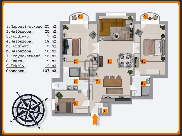 Kiadó lakás Budapest V. kerület, Belváros 108 nm