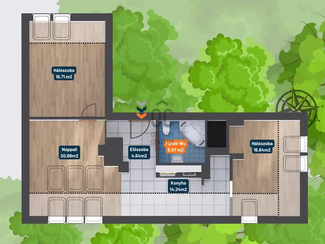 Eladó lakás Budapest XIV. kerület, Nagyzugló 56 nm