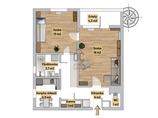 Eladó lakás Budapest XX. kerület, Pesterzsébet 51 nm