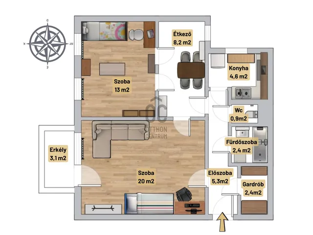 Eladó lakás Budapest IX. kerület 56 nm