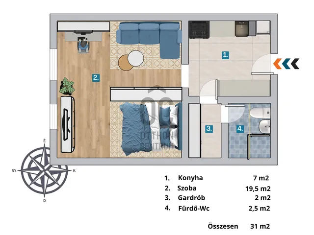 Eladó lakás Budapest III. kerület, Békásmegyer, Füst Milán utca 31 nm