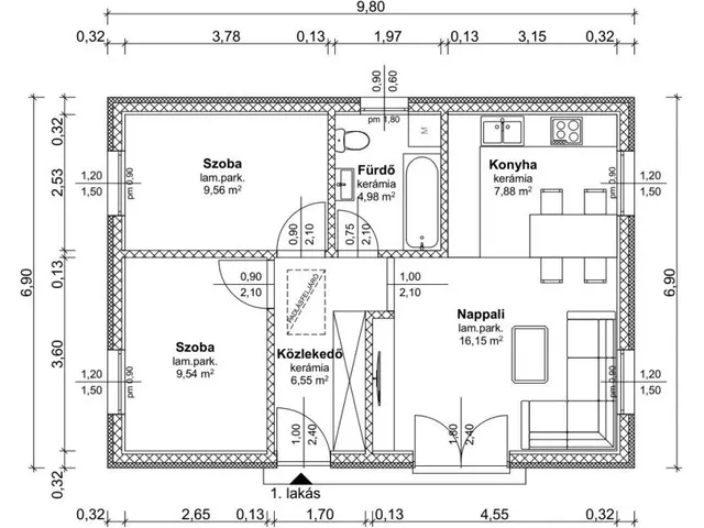 Eladó ház Pócsmegyer 55 nm